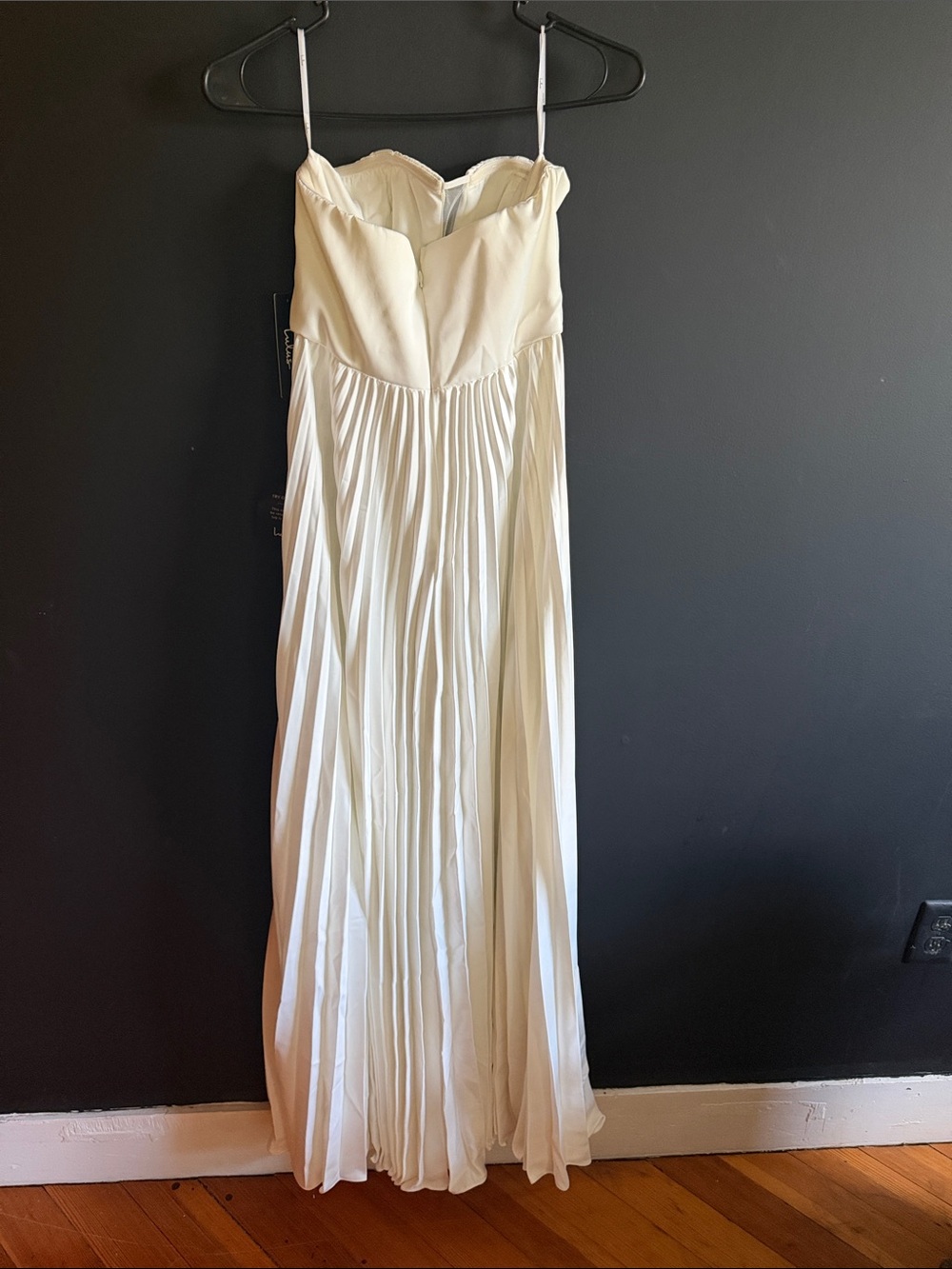 Lulu's white  Strapless Pleated Maxi Dress - Picture 3 of 4